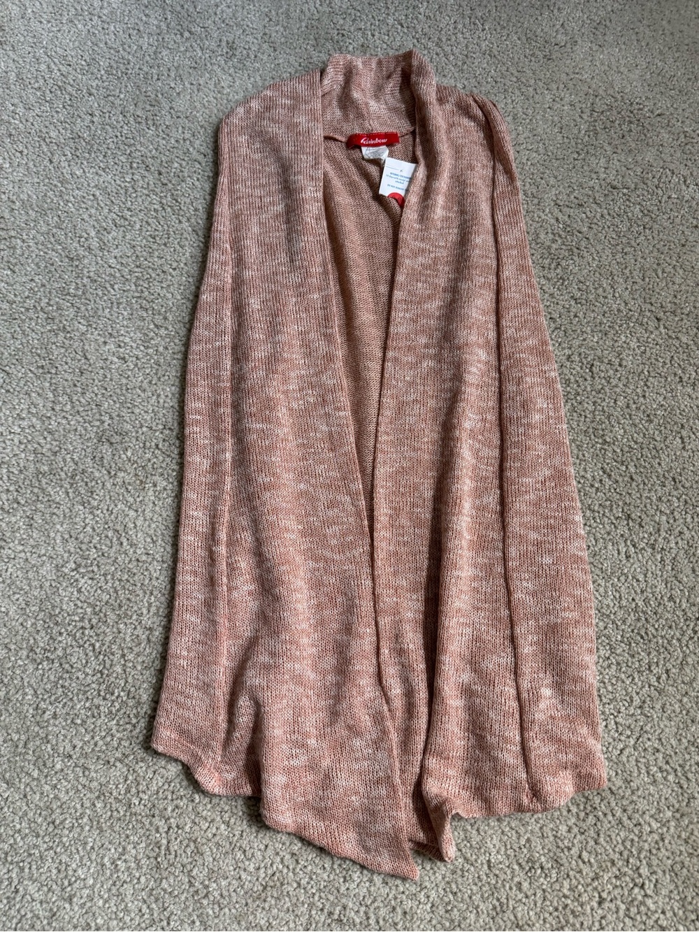 Rainbow Dusty Rose Open-Front Knit Cardigan